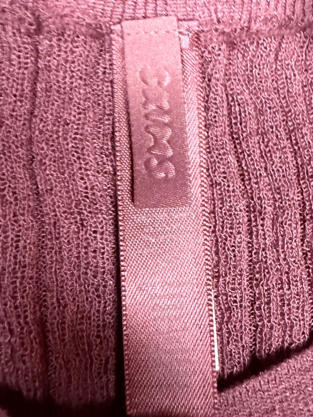 SKIMS Ribbed Classic Casual Henley Sweater in Dusty Rose Pink Athleisure - Picture 7 of 9